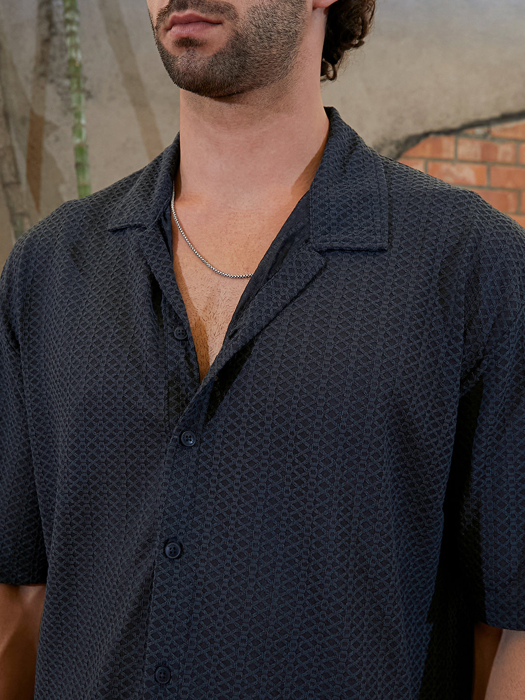 Zigzag-Helix Resort Oversized Shirt