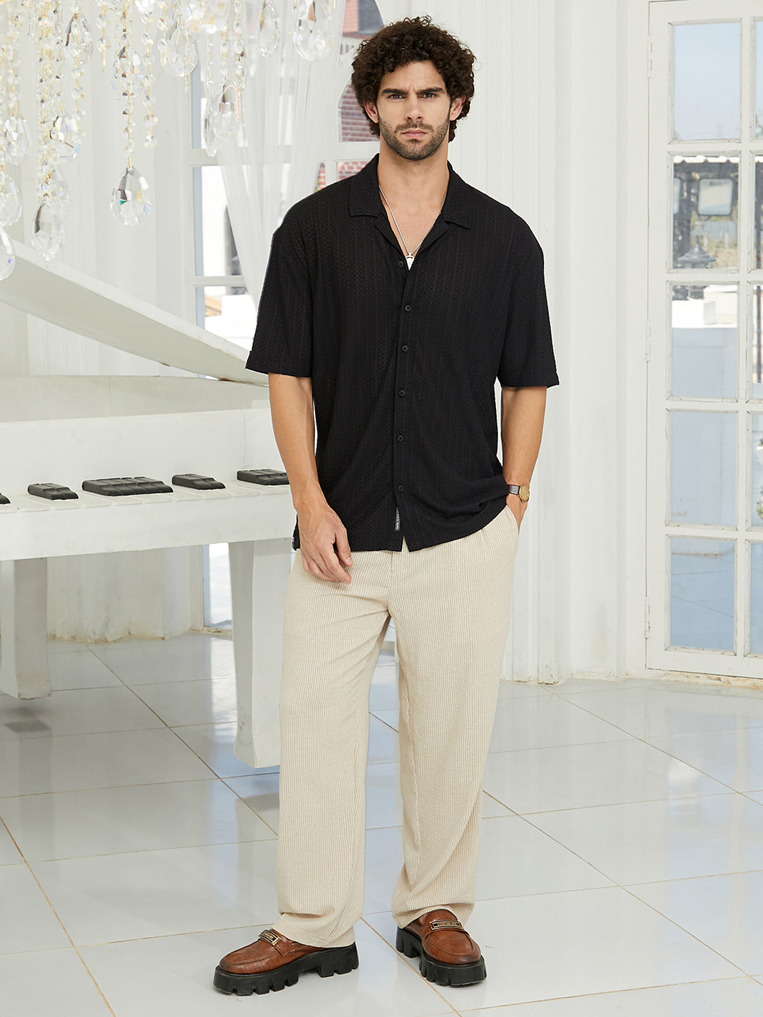 Zigzag-Helix Resort Oversized Shirt