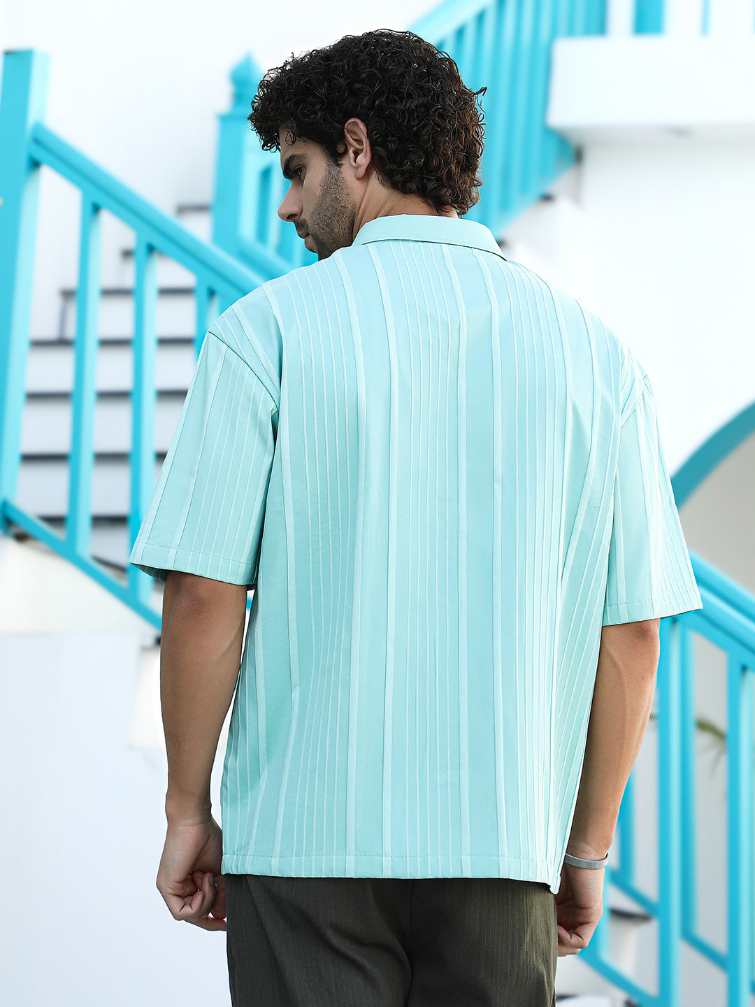 Unbalanced-Ridge Oversized Shirt