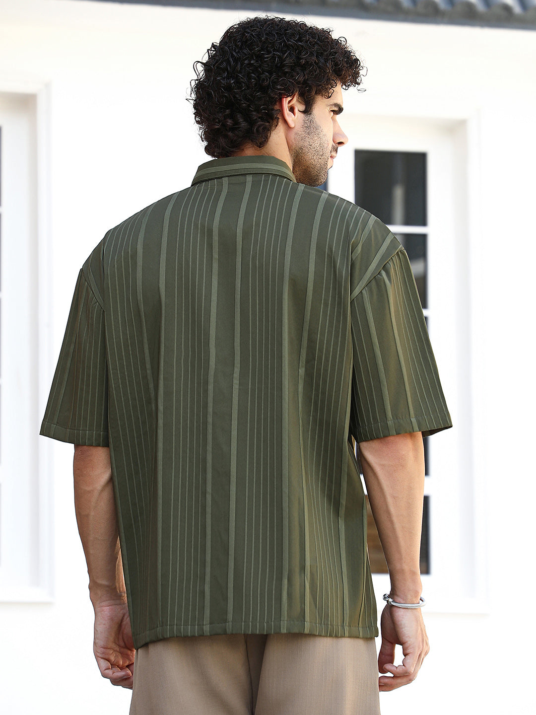 Unbalanced-Ridge Oversized Shirt