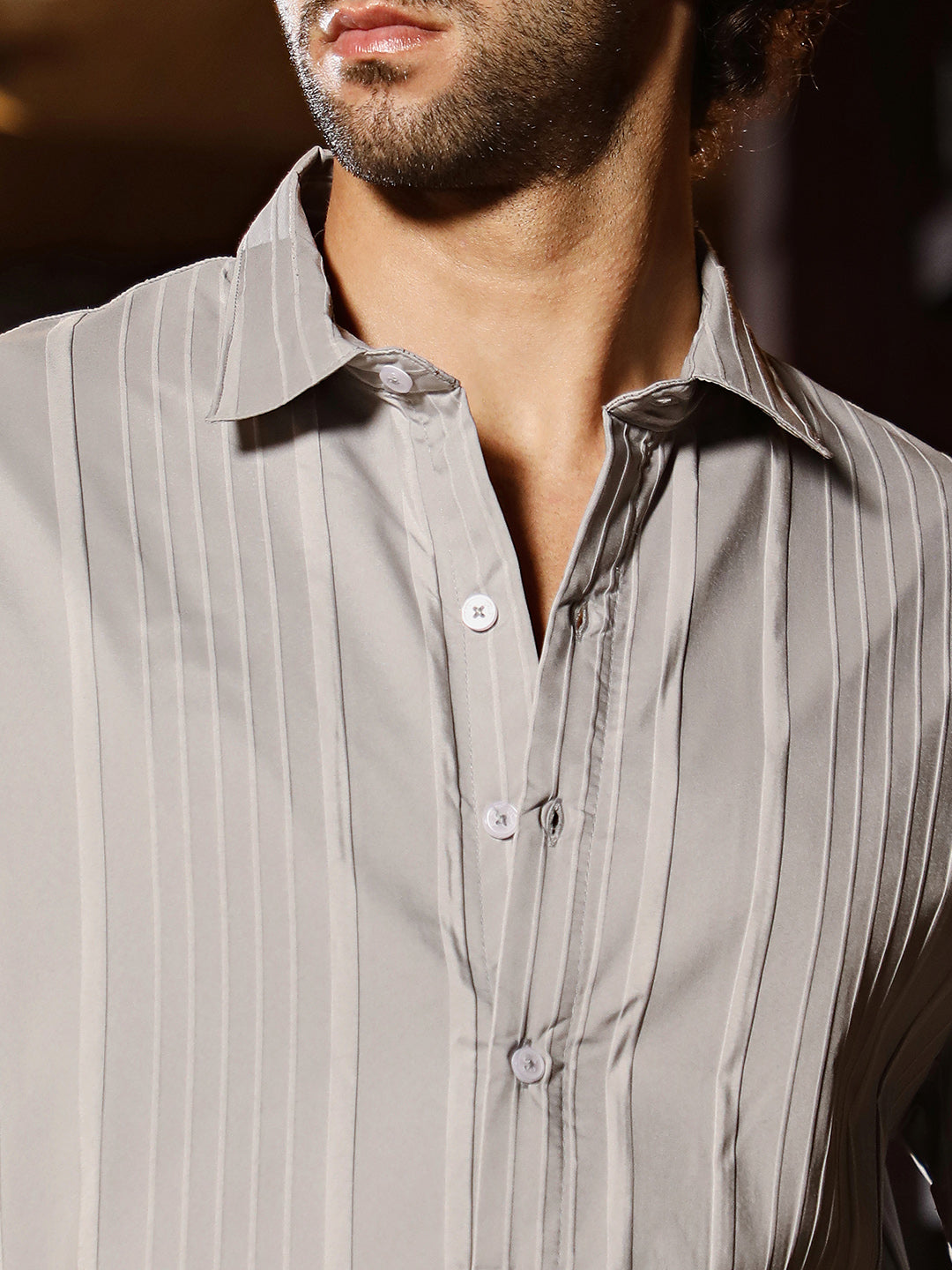 Unbalanced-Ridge Oversized Shirt