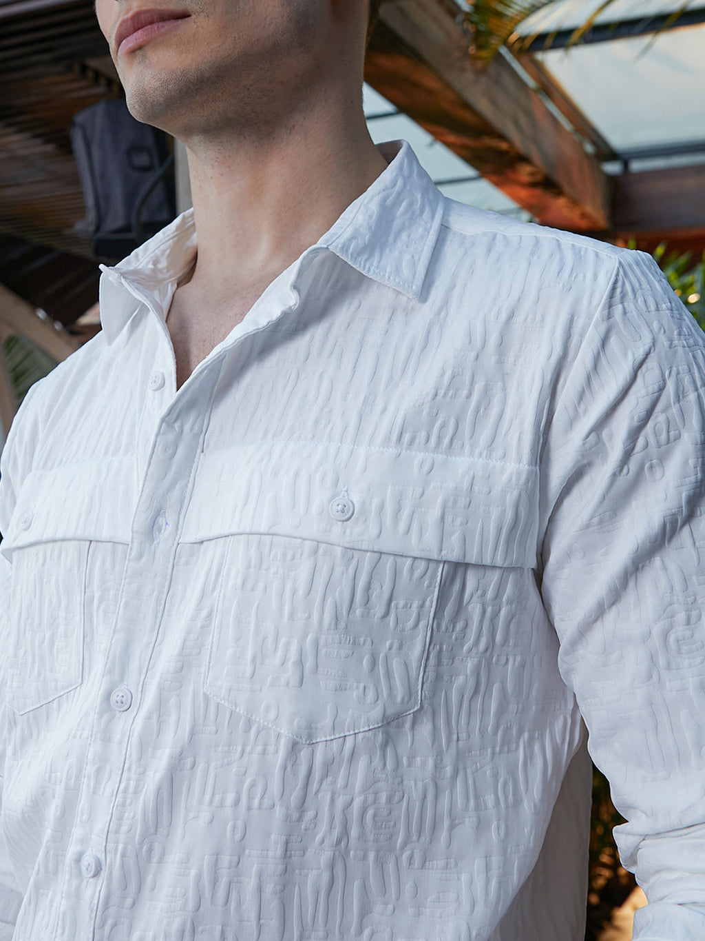 Aztec-Tactile Utility Oversized Shirt