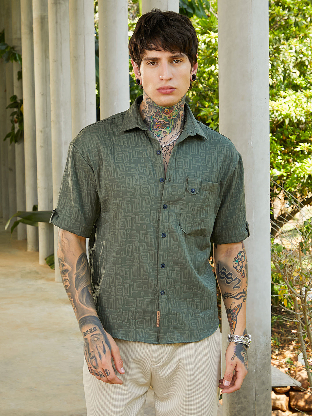 Aztec-Tactile Oversized Shirt