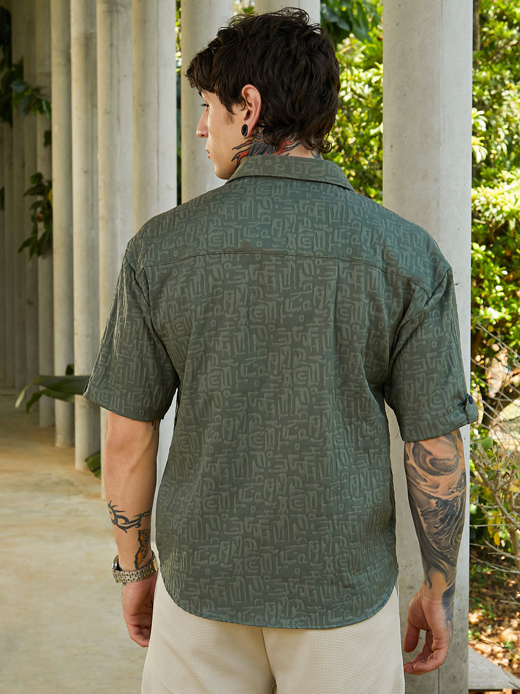 Aztec-Tactile Oversized Shirt