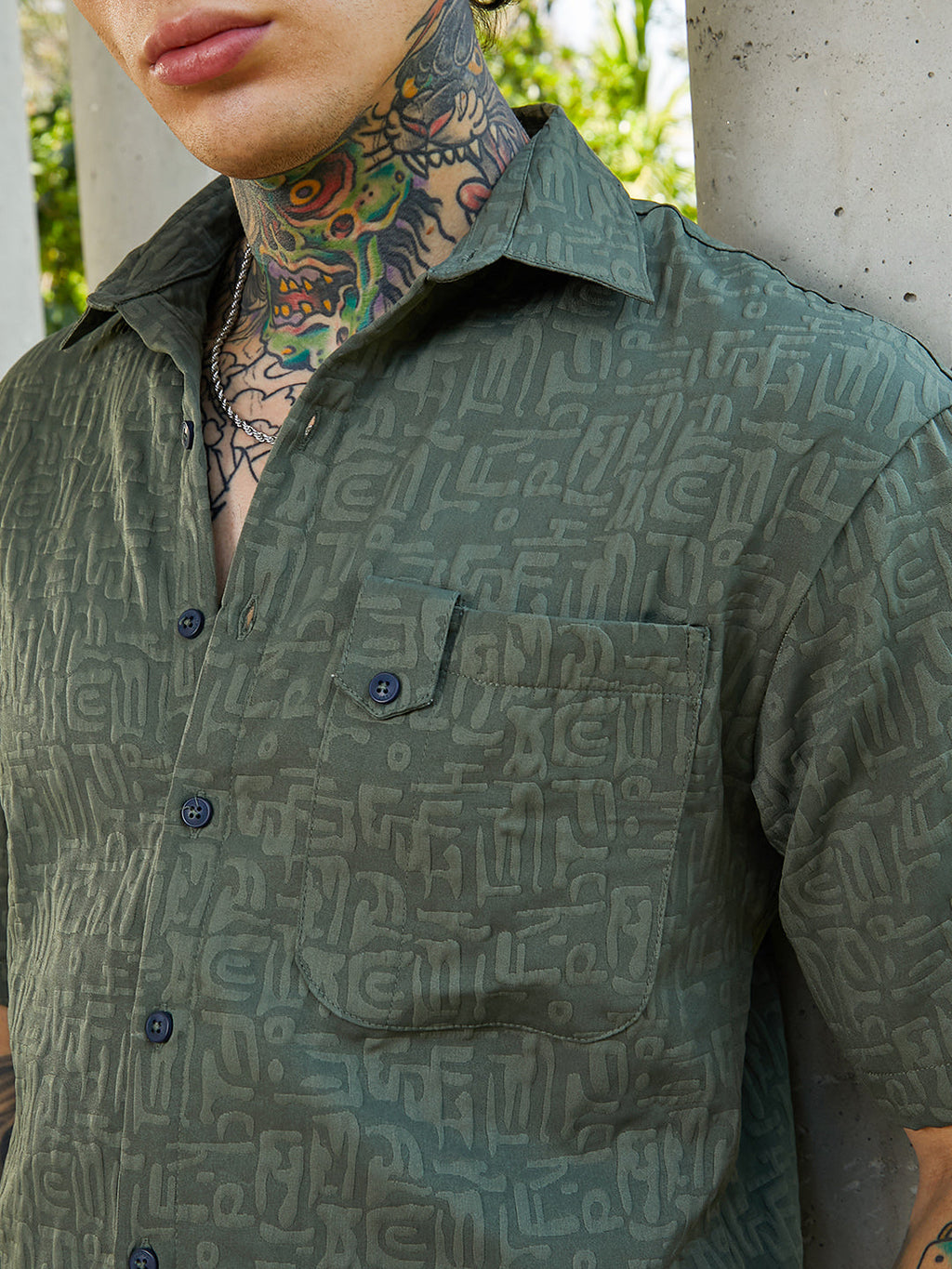 Aztec-Tactile Oversized Shirt