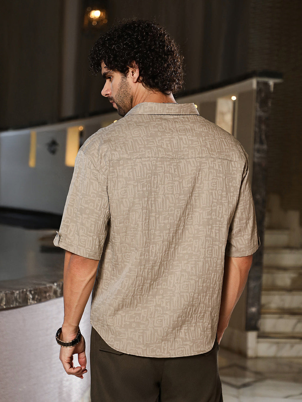 Aztec-Tactile Oversized Shirt