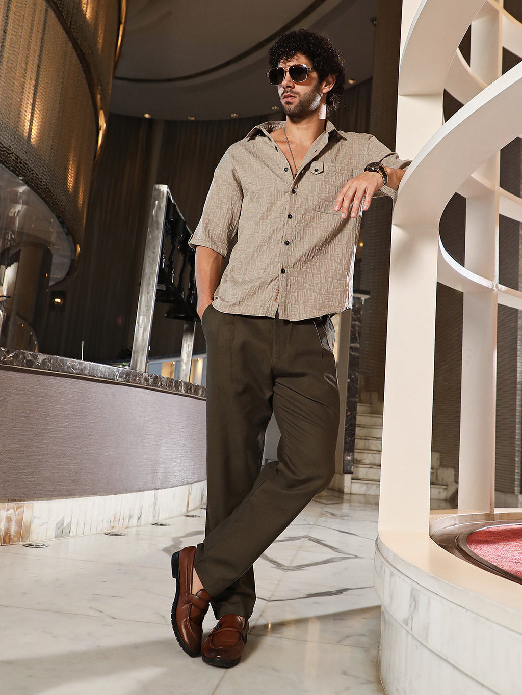 Aztec-Tactile Oversized Shirt