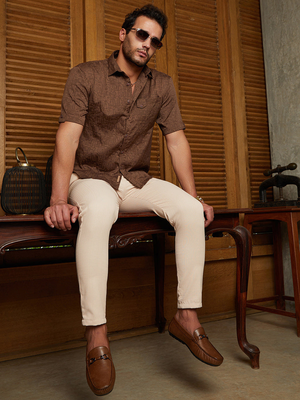 Aztec-Tactile Oversized Shirt