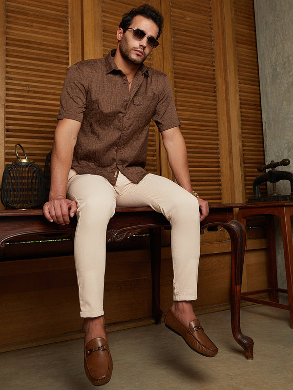Aztec-Tactile Oversized Shirt
