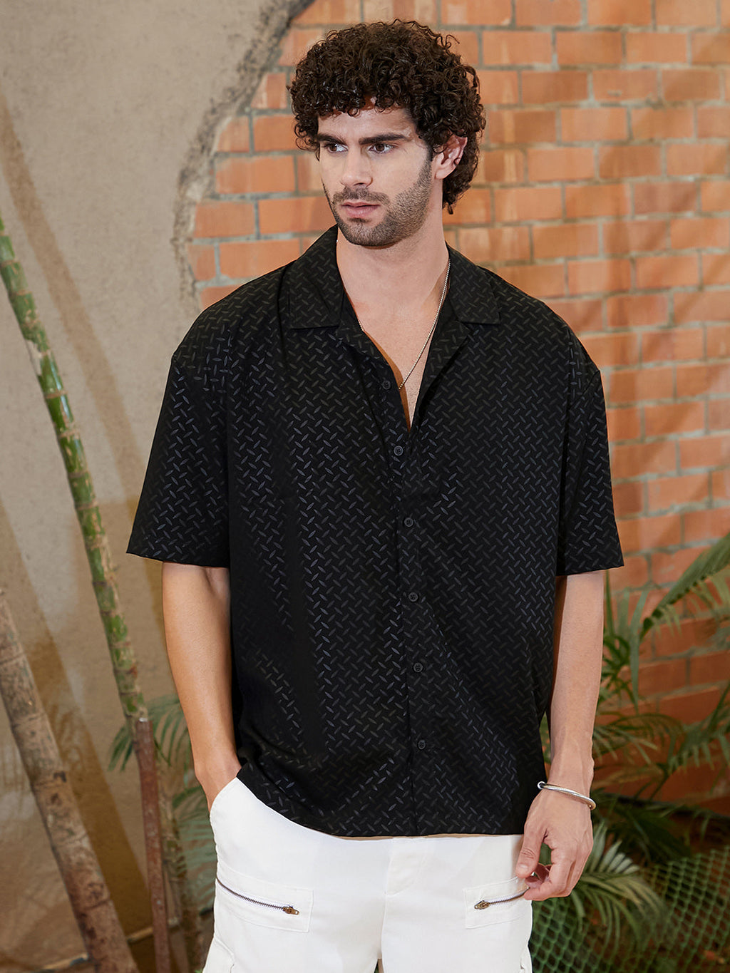 Marquise-Imprint Oversized Shirt