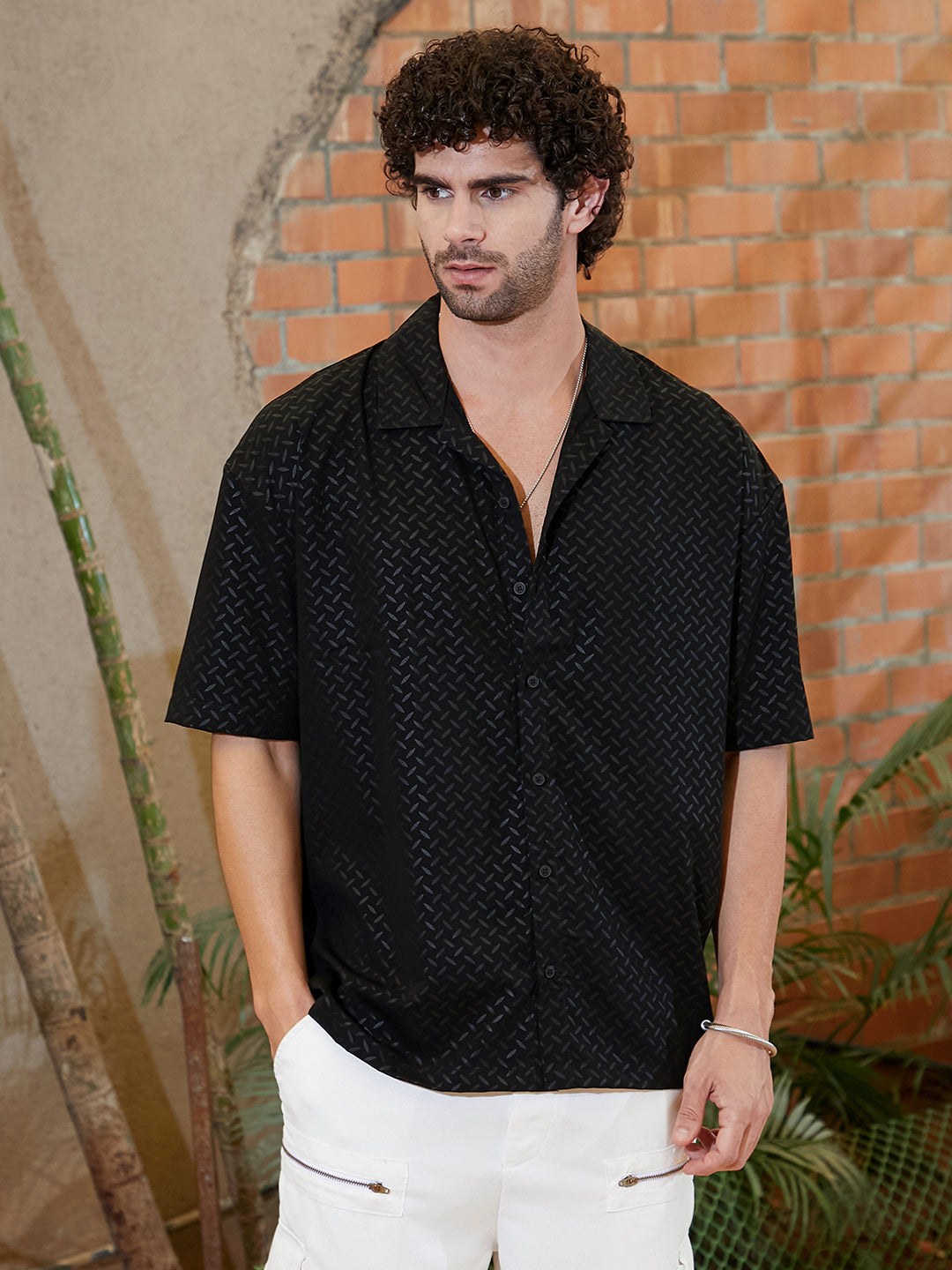 Marquise-Imprint Oversized Shirt