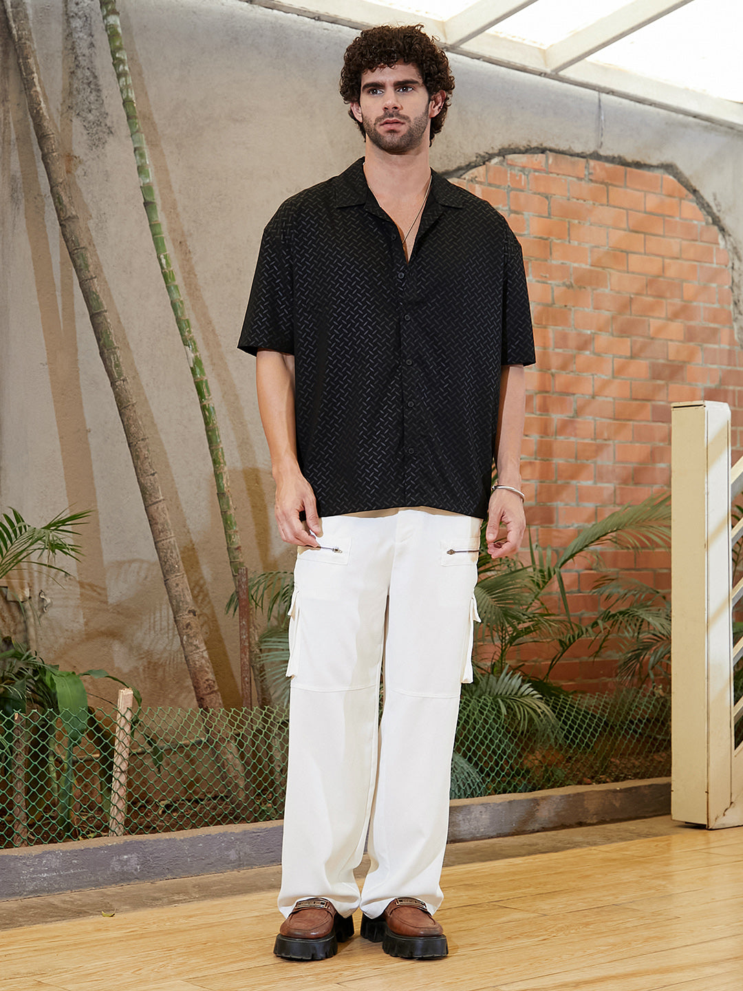 Marquise-Imprint Oversized Shirt