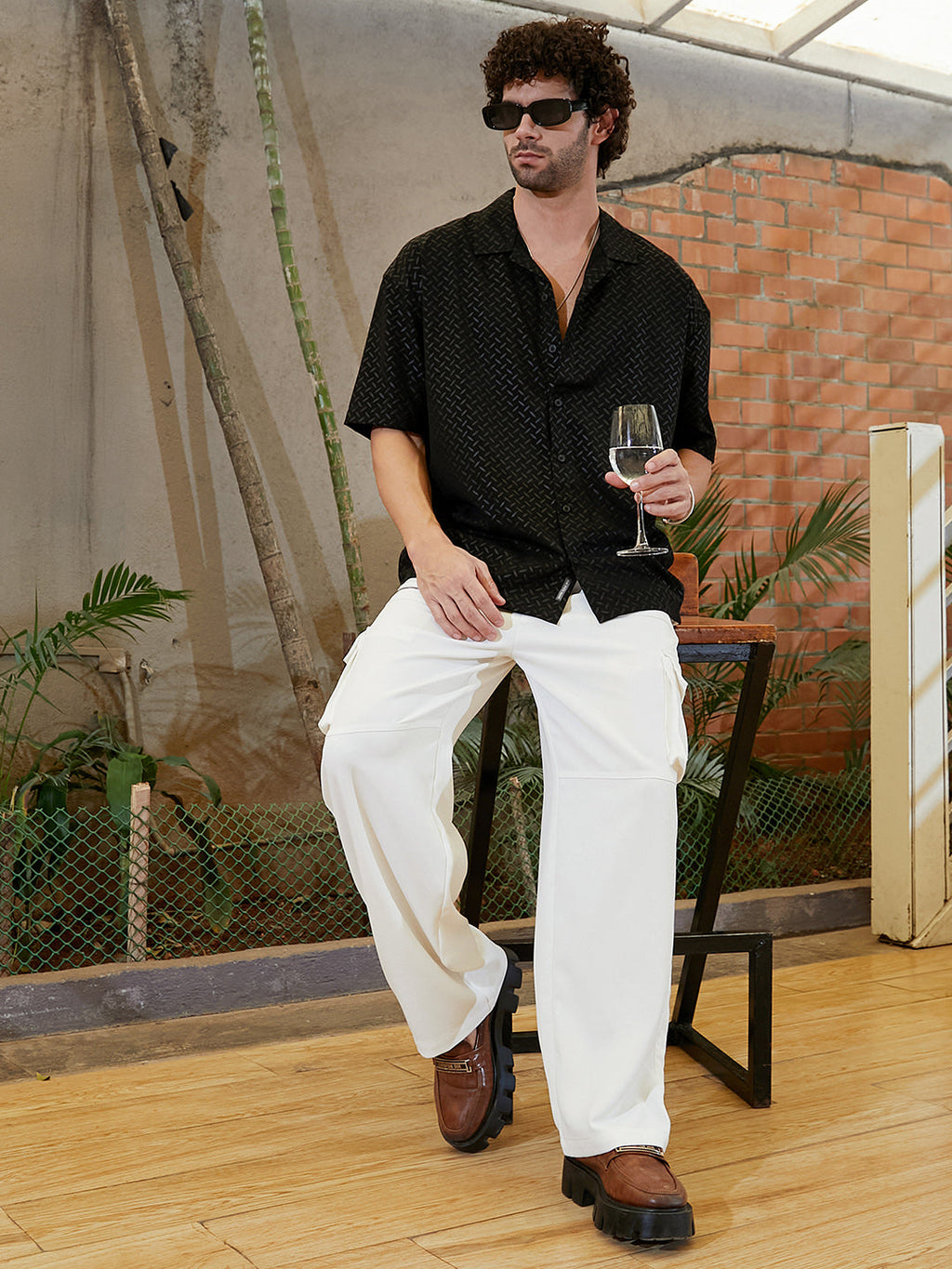 Marquise-Imprint Oversized Shirt