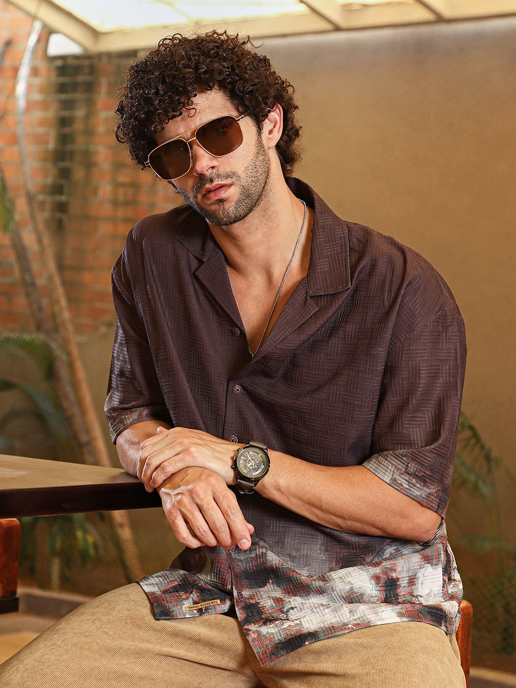 Abstract-Ombre Oversized Shirt