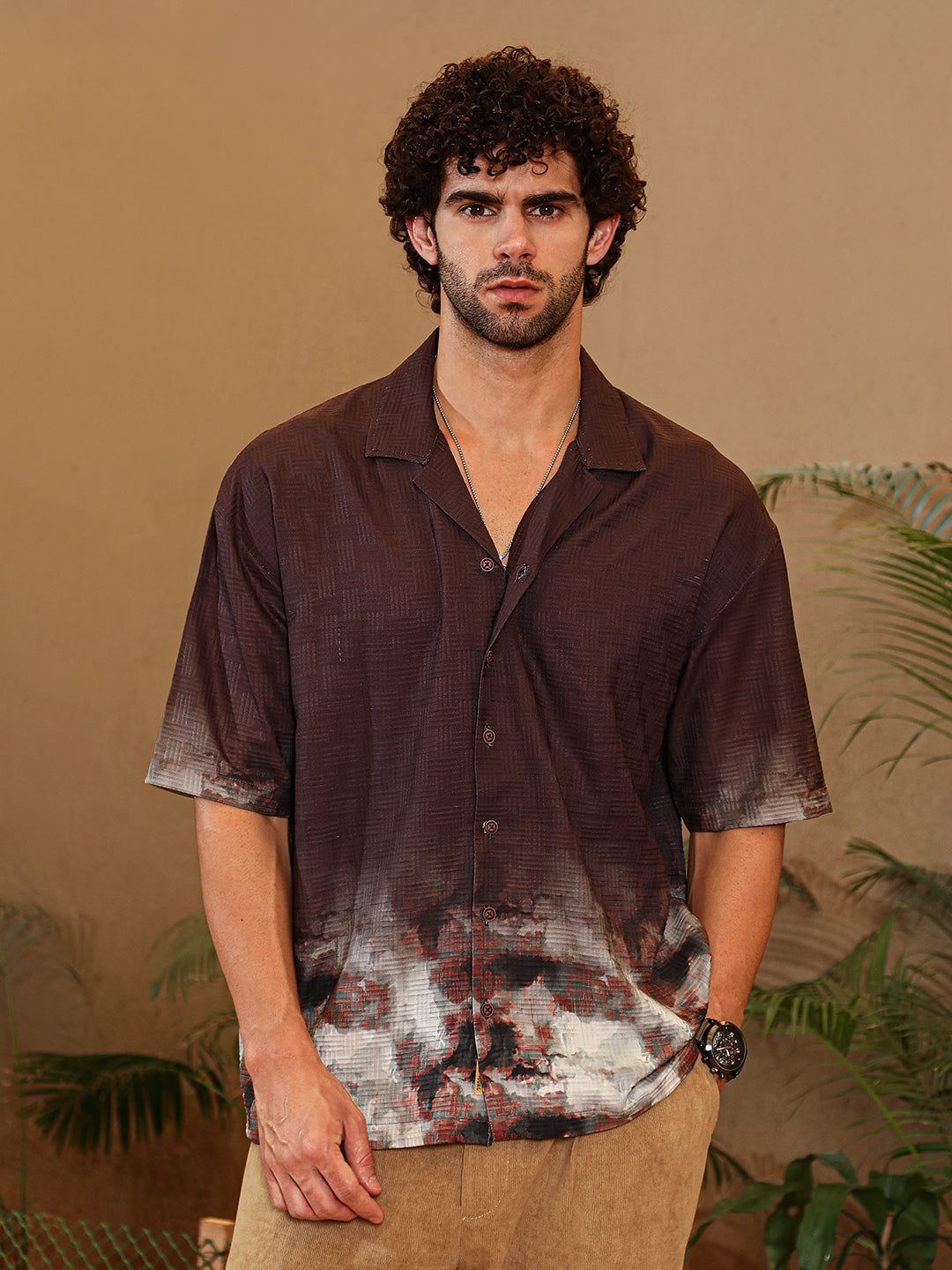 Abstract-Ombre Oversized Shirt