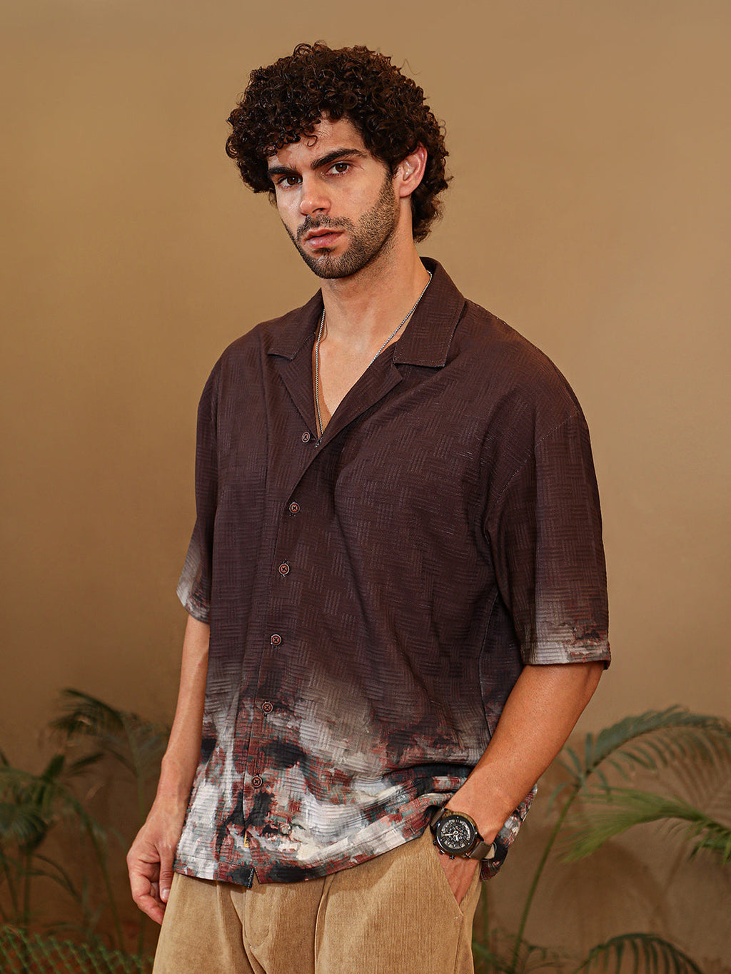 Abstract-Ombre Oversized Shirt