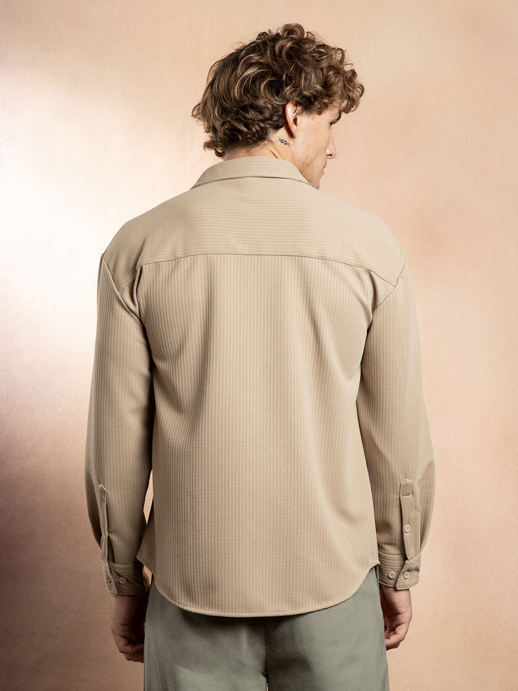 Block-Patch Oversized Shirt