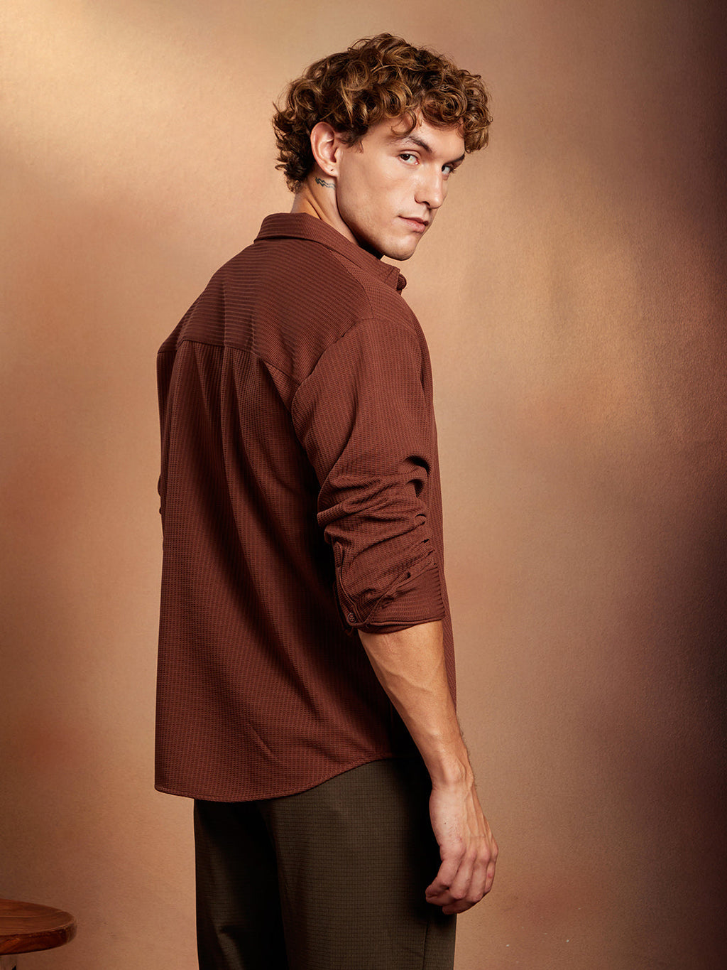 Block-Patch Oversized Shirt