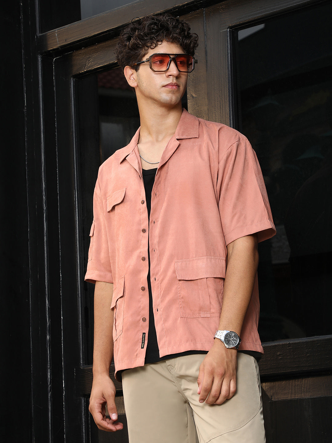 Modular-Utility Cuban Oversized Shirt