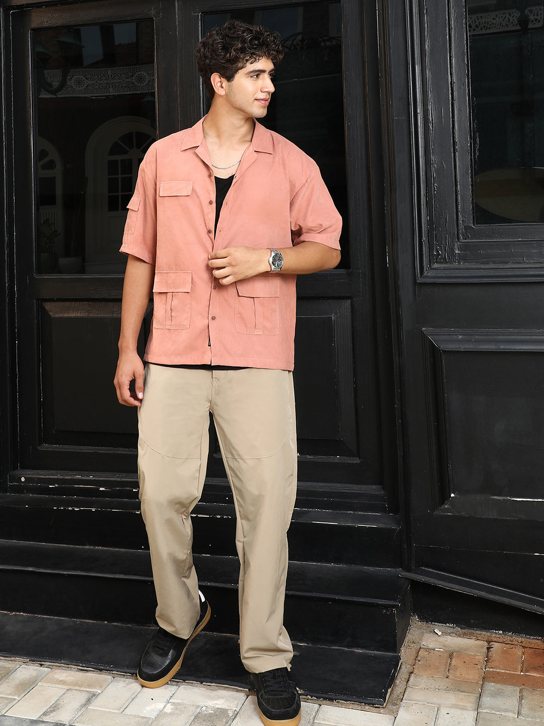 Modular-Utility Cuban Oversized Shirt