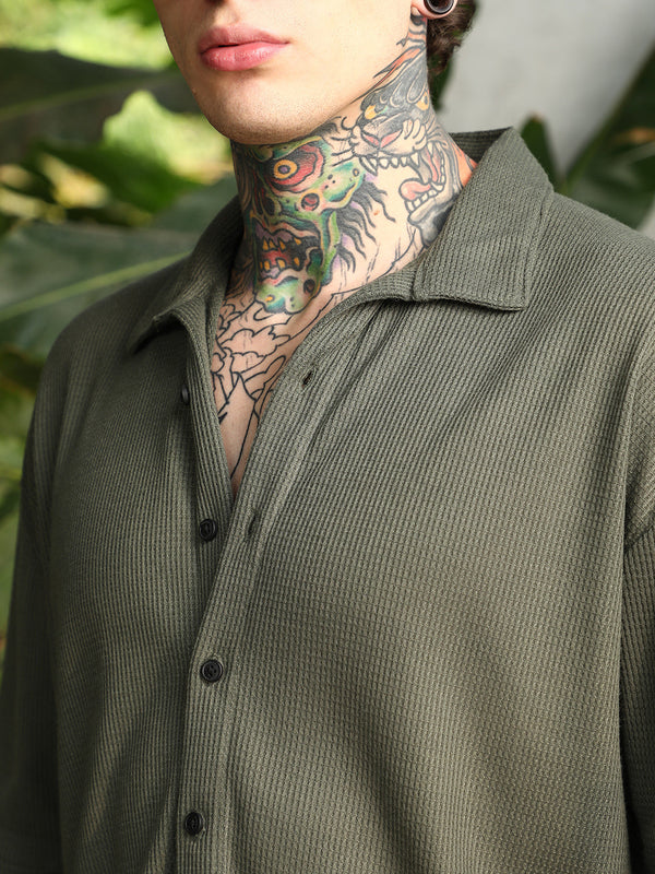 Waffle-Knit Shirt