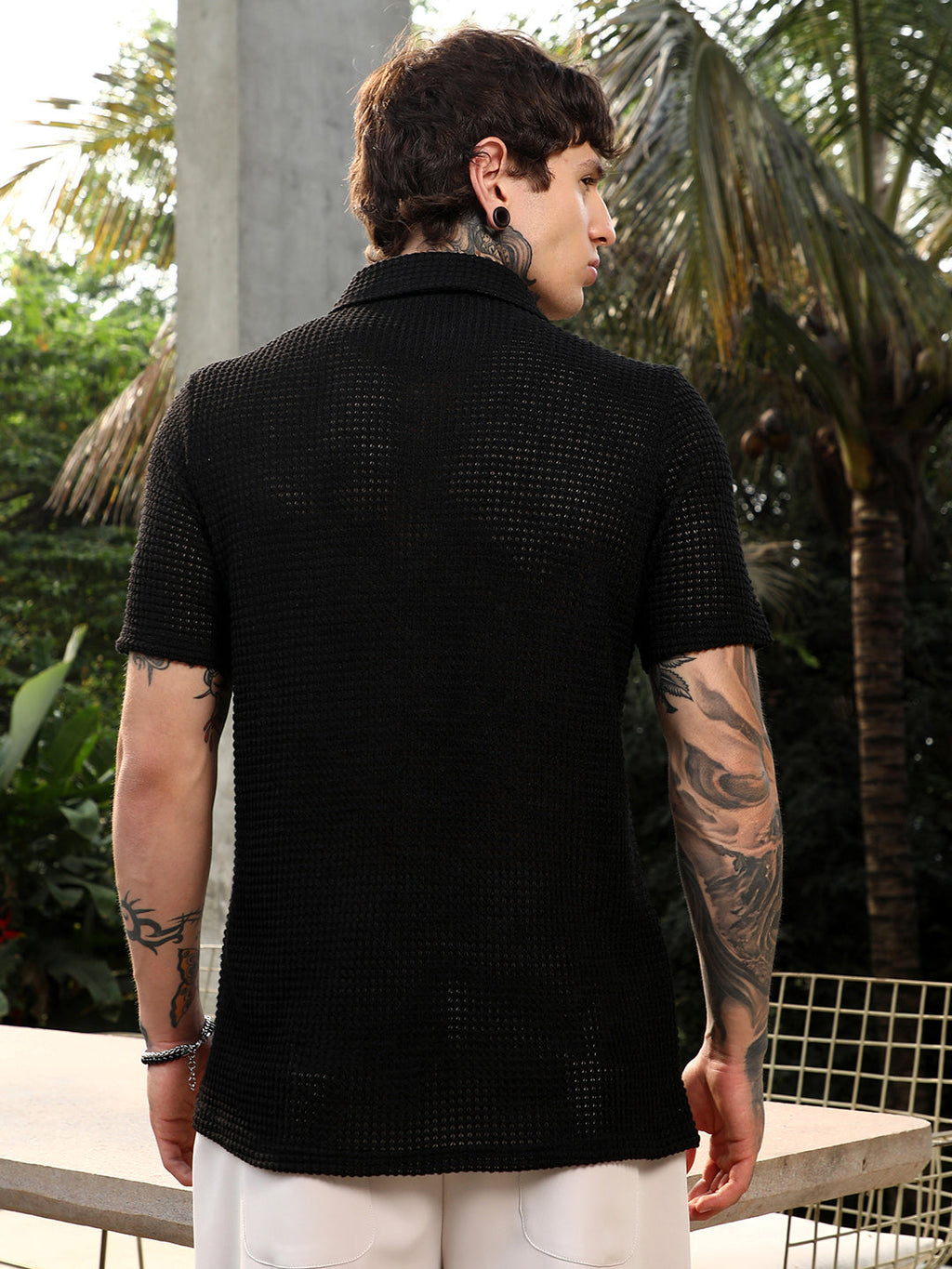 Solid-Knit Oversized Shirt