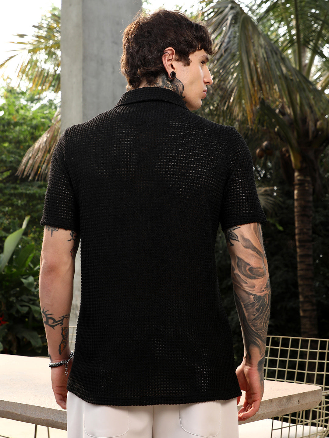 Solid-Knit Oversized Shirt