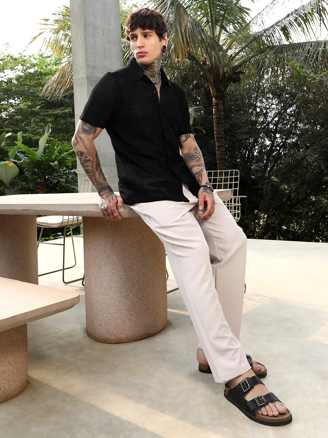 Solid-Knit Oversized Shirt