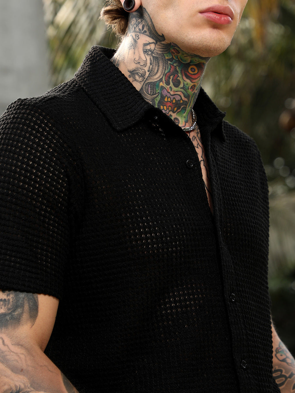 Solid-Knit Oversized Shirt