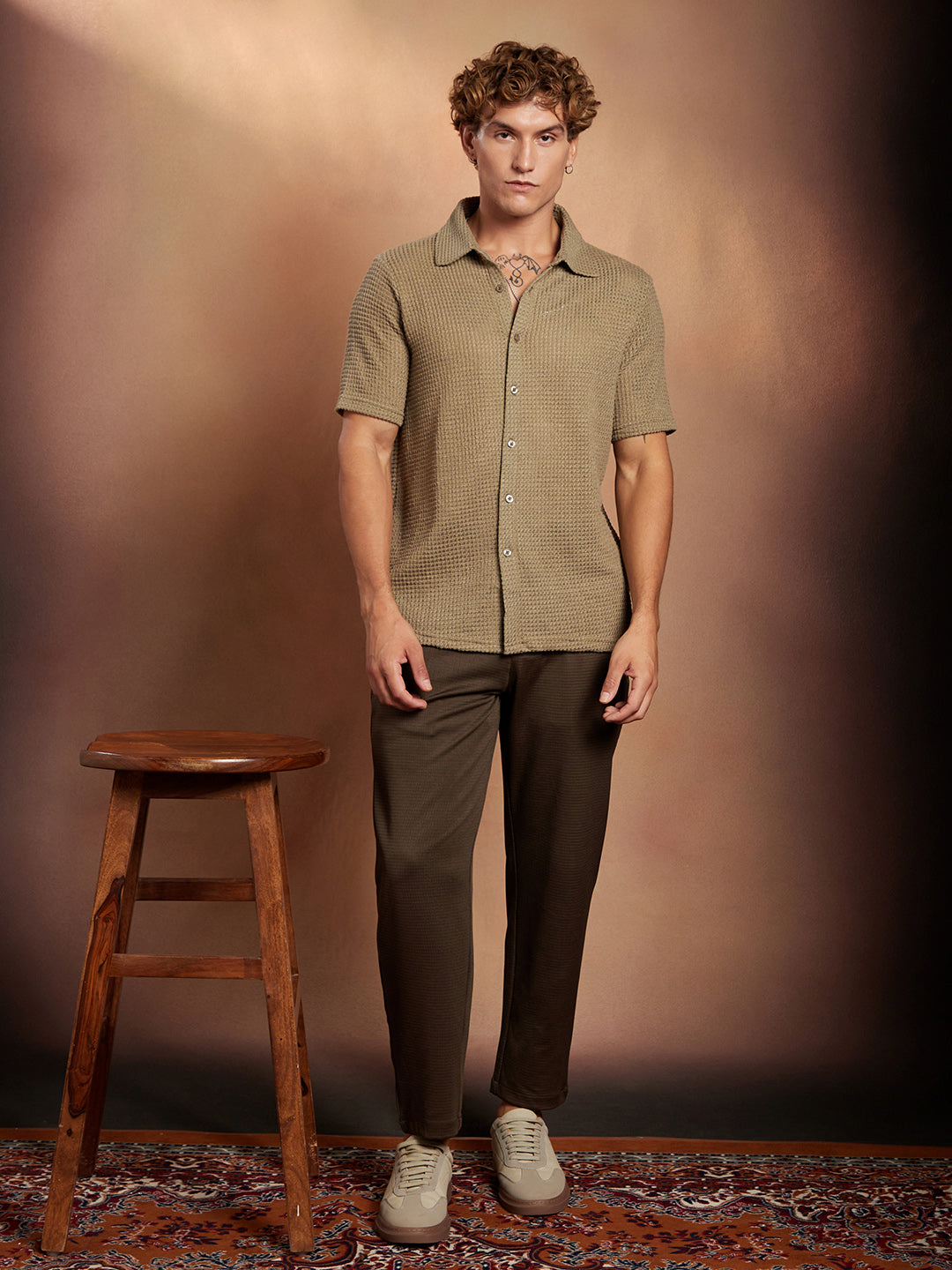 Solid-Knit Oversized Shirt