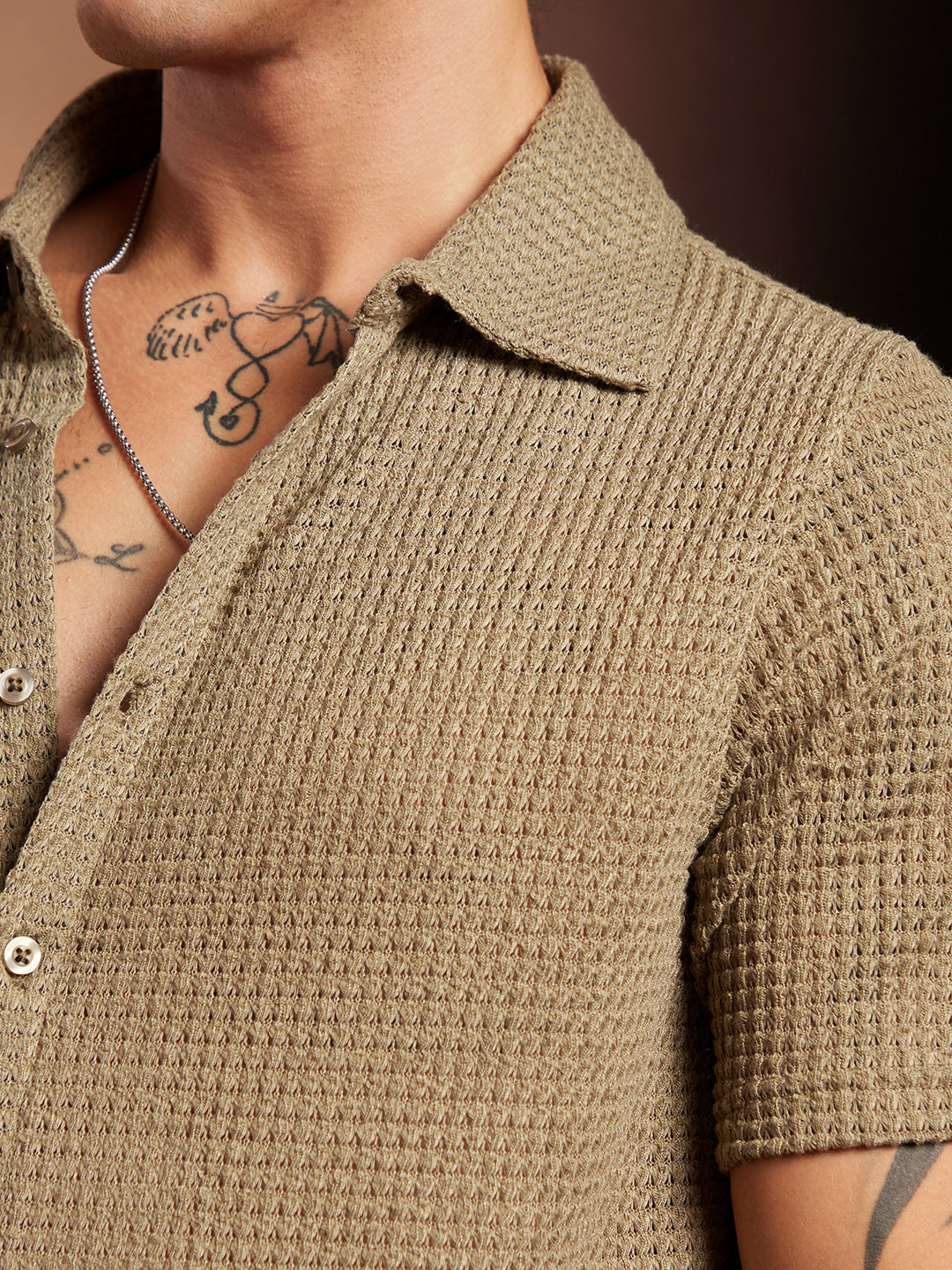 Solid-Knit Oversized Shirt