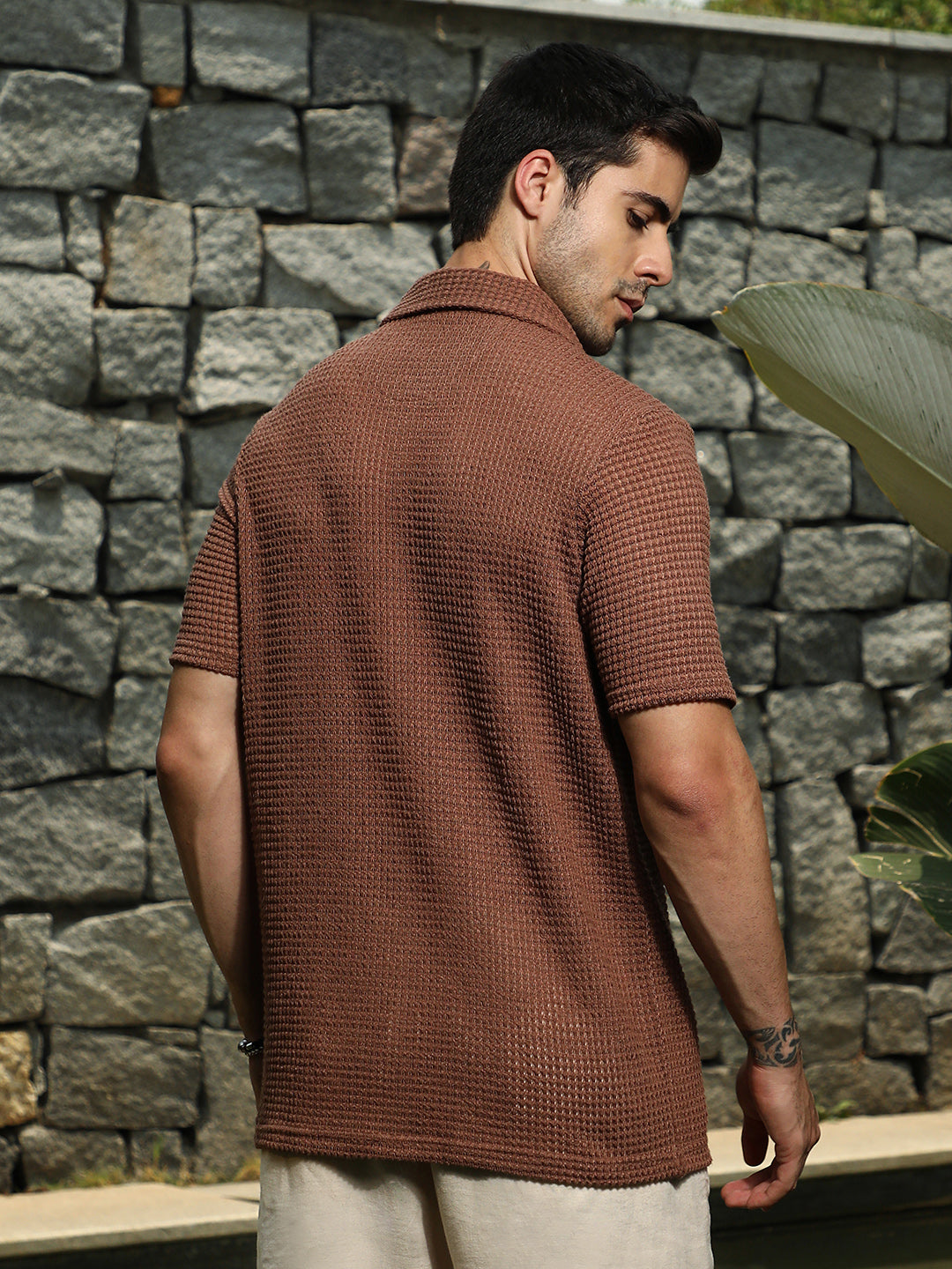 Solid-Knit Oversized Shirt