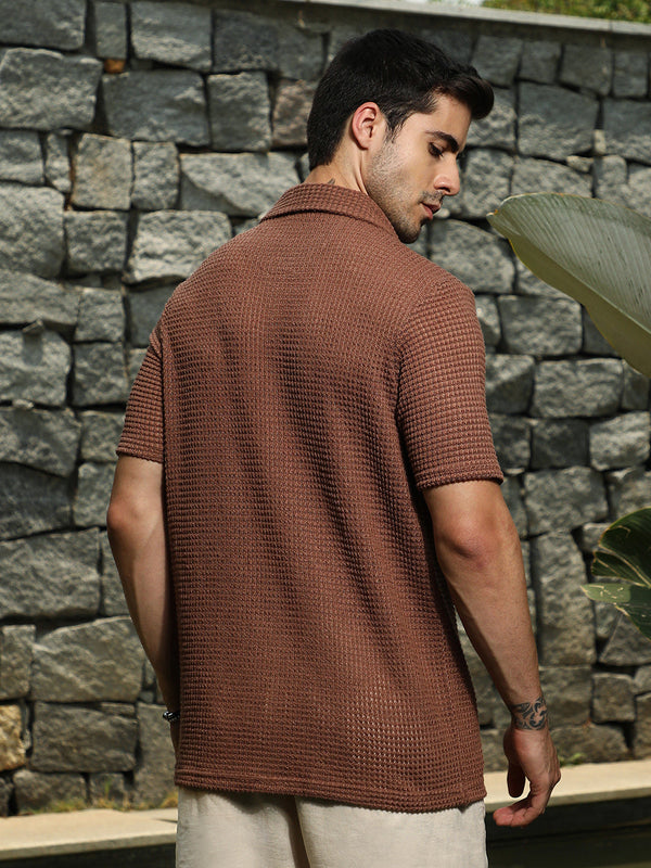 Solid-Knit Oversized Shirt