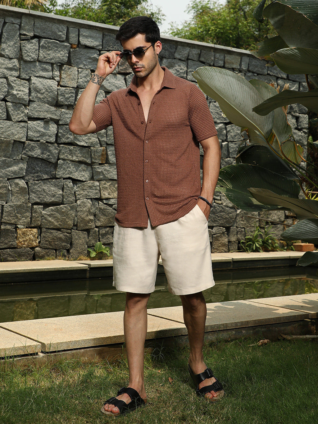 Solid-Knit Oversized Shirt