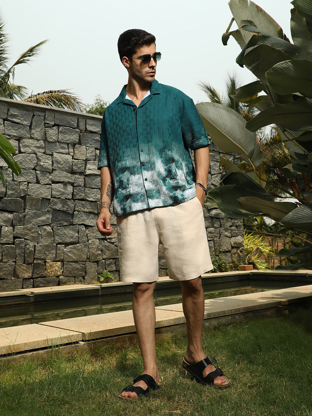 Abstract-Ombre Oversized Shirt