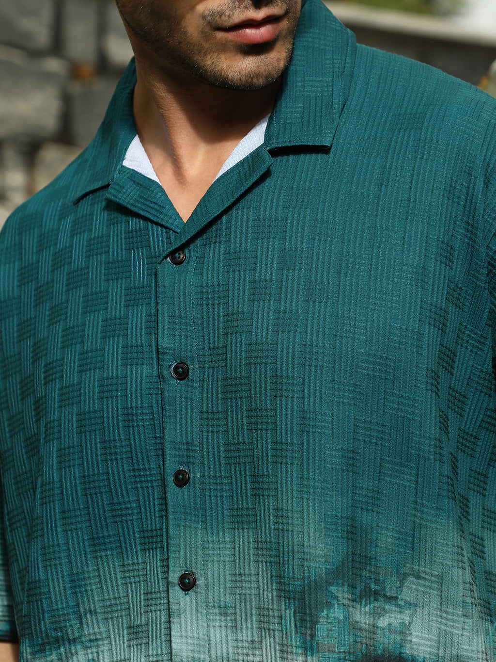 Abstract-Ombre Oversized Shirt