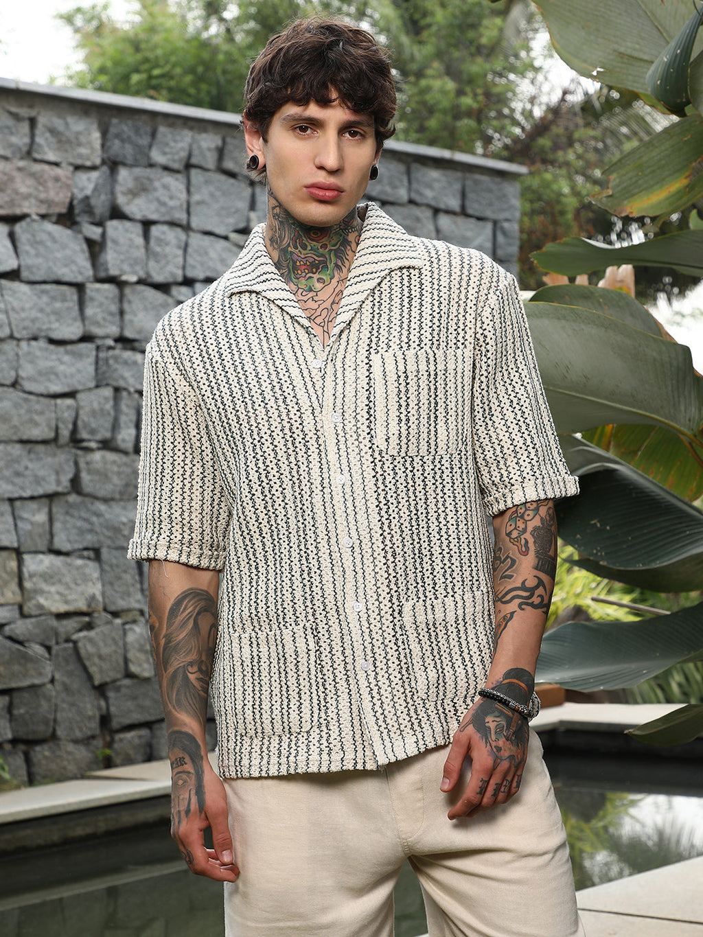 Striped Crochet Shirt