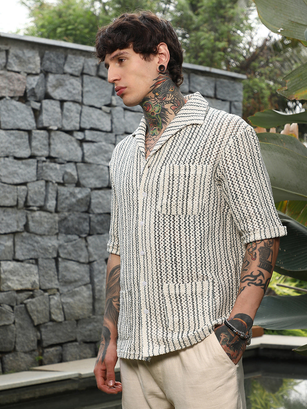 Striped Crochet Shirt