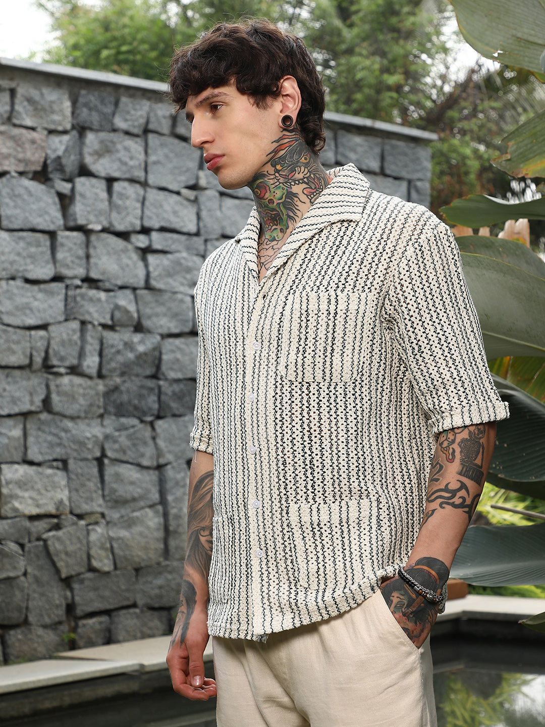 Striped Crochet Shirt