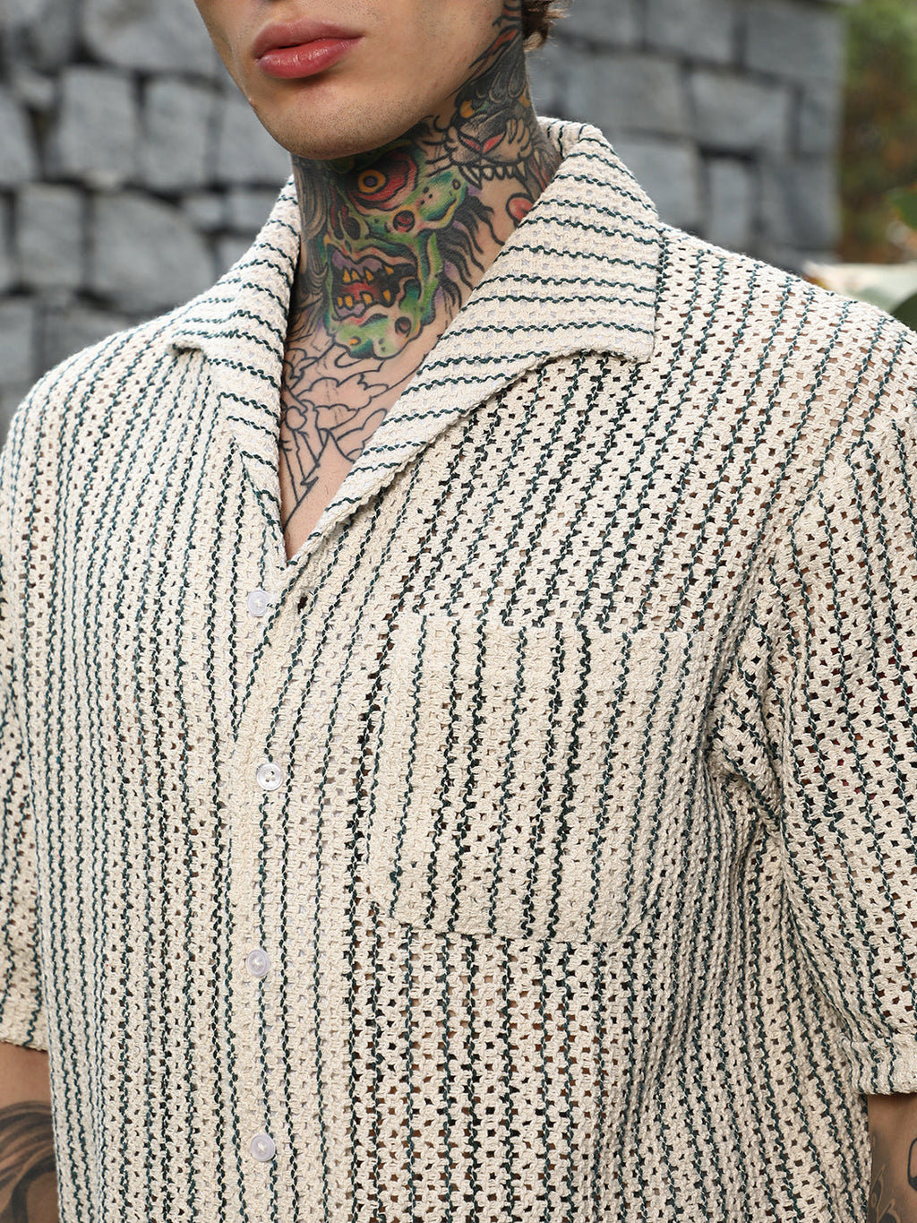 Striped Crochet Shirt