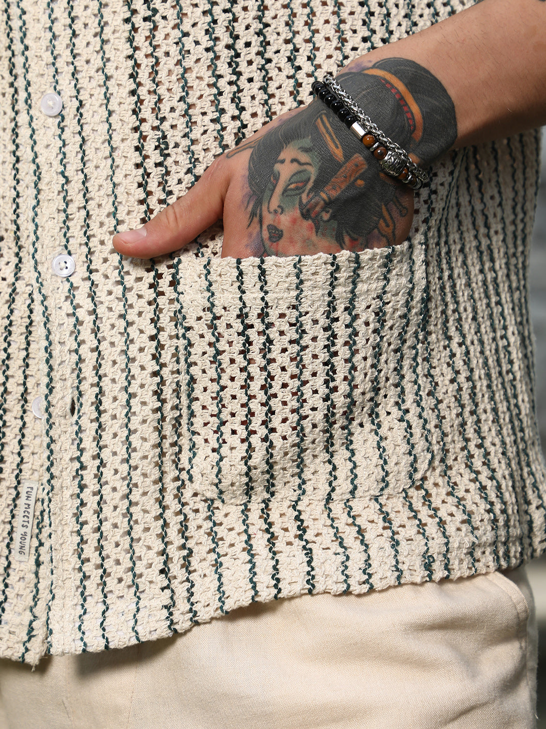 Striped Crochet Shirt