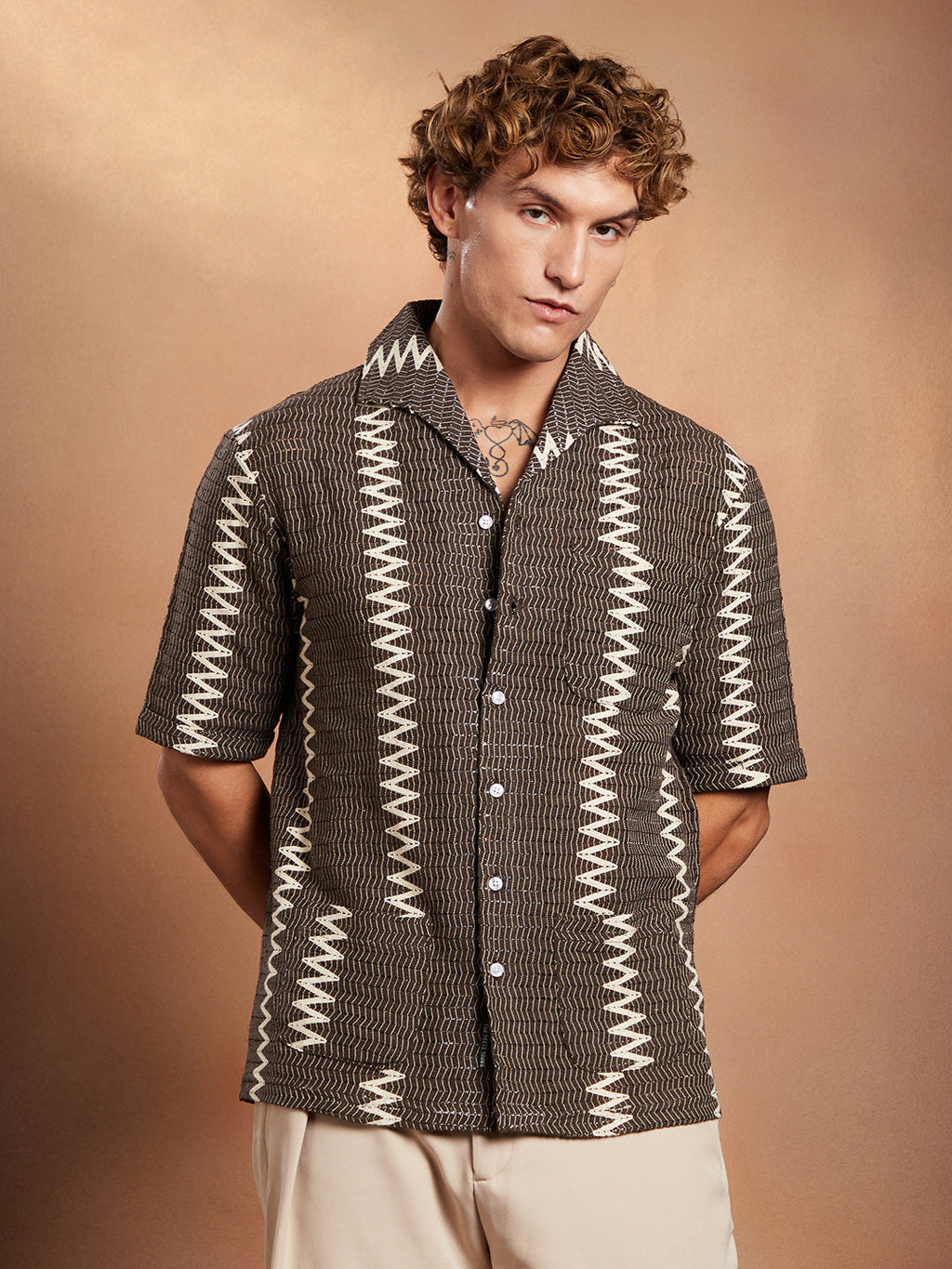 Ziggy-Weave Oversized Shirt