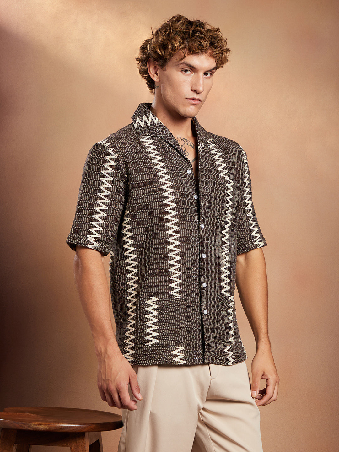 Ziggy-Weave Oversized Shirt