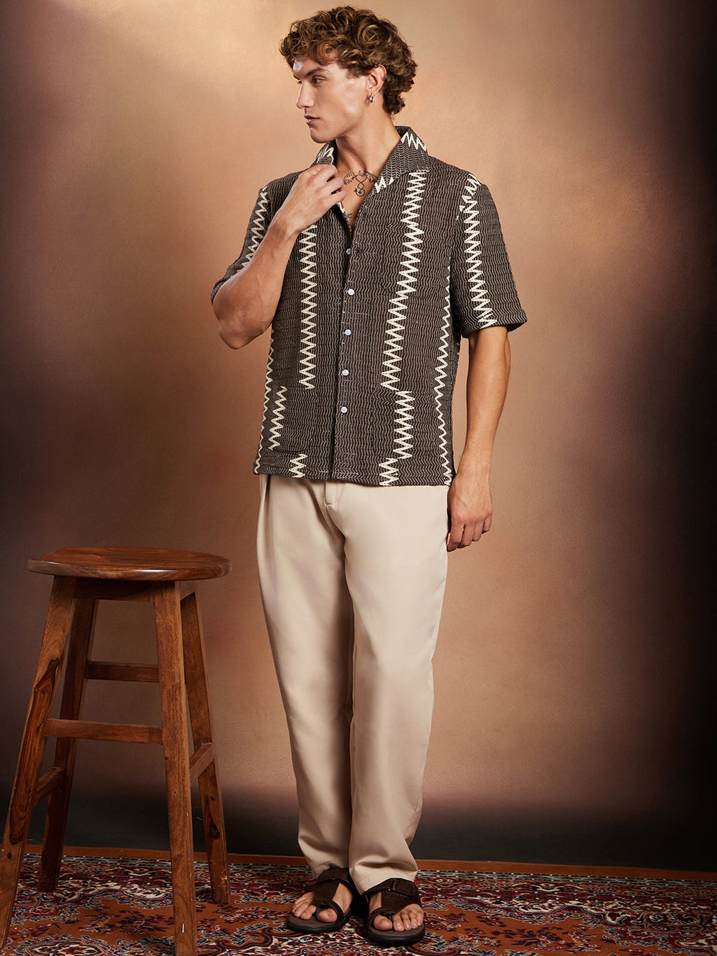 Ziggy-Weave Oversized Shirt