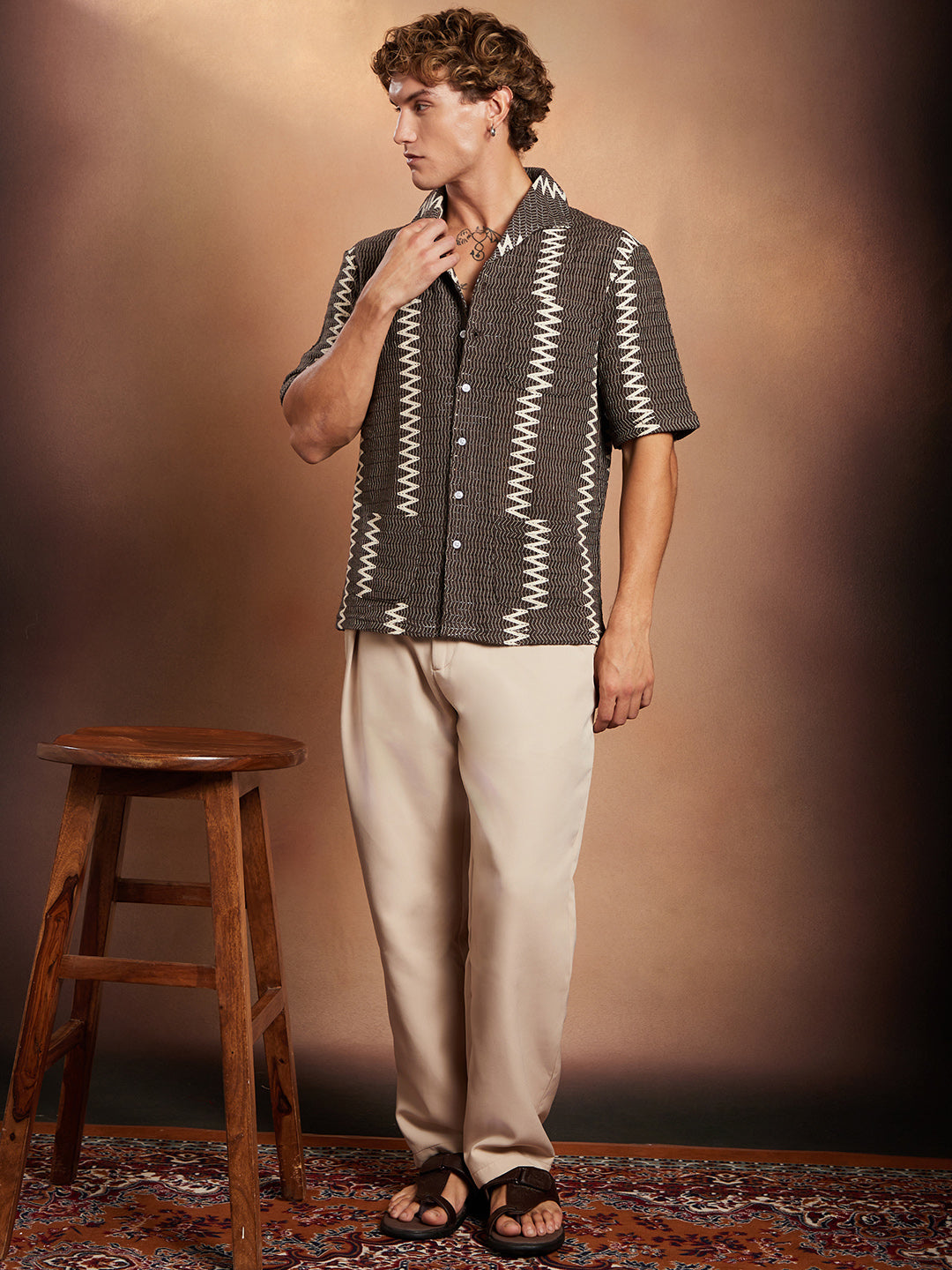 Ziggy-Weave Oversized Shirt