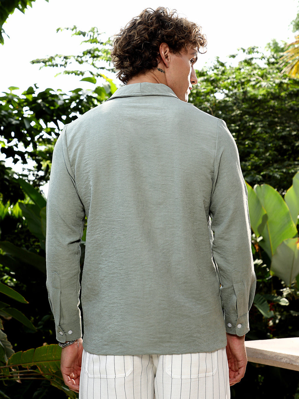 Solid Shawl Collar Oversized Shirt