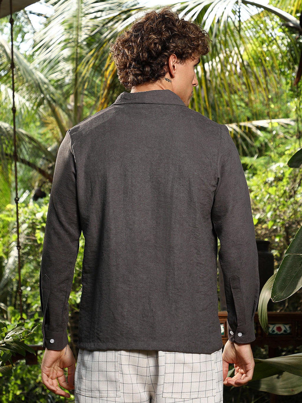 Solid Shawl Collar Oversized Shirt