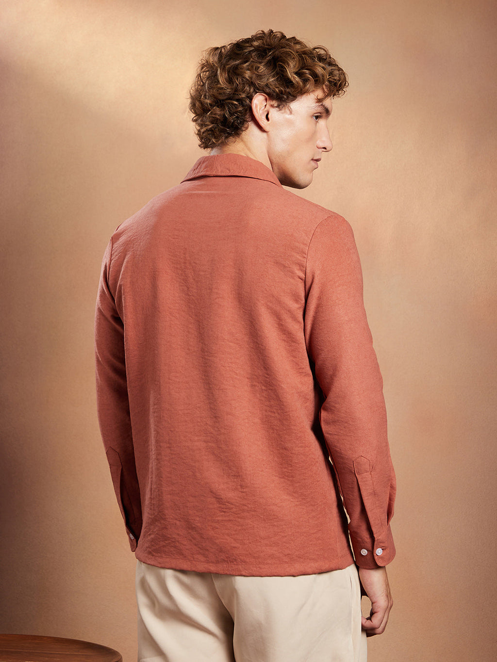 Solid Shawl Collar Oversized Shirt