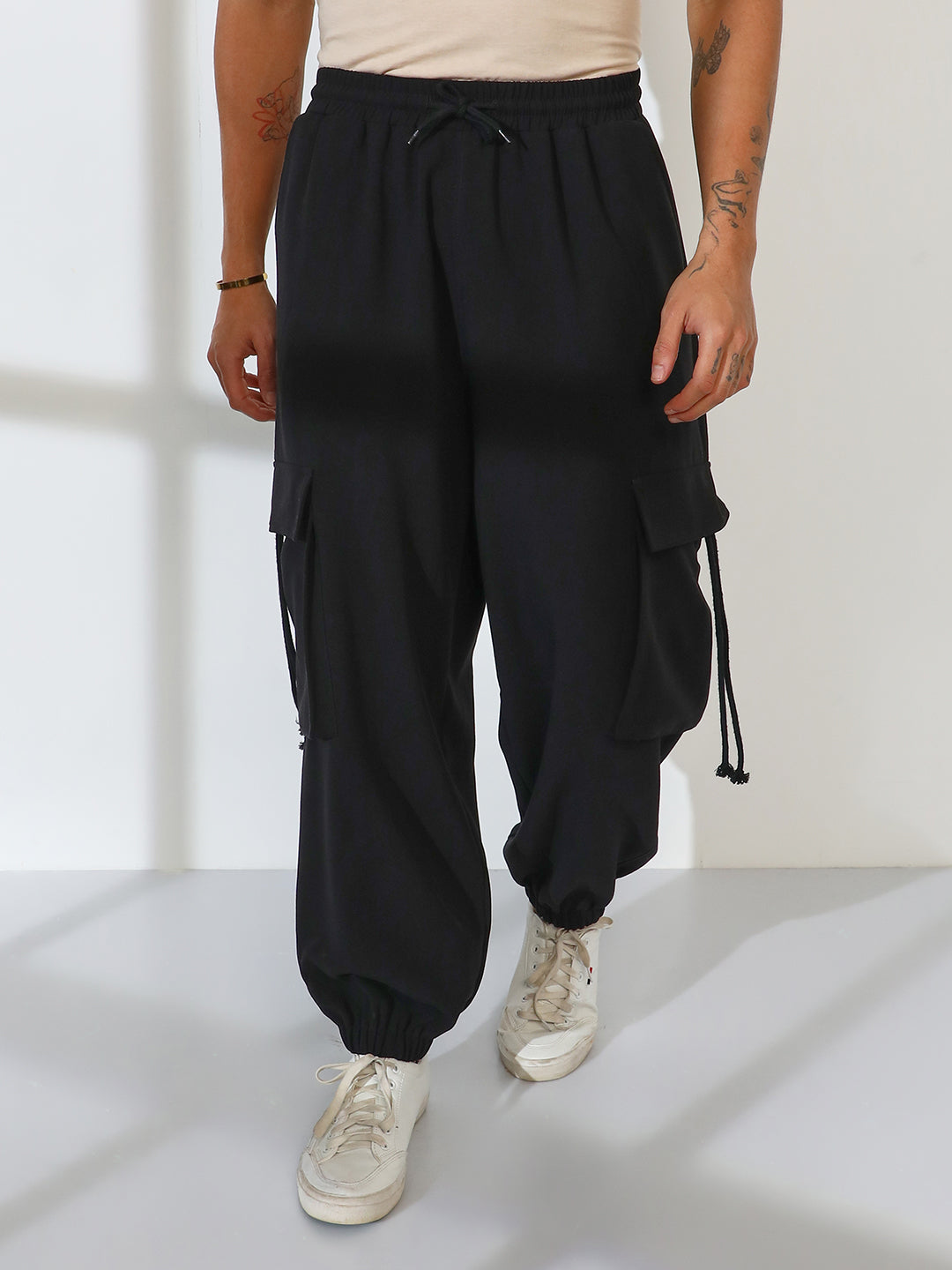 Cuffed Baggy Utility Trousers