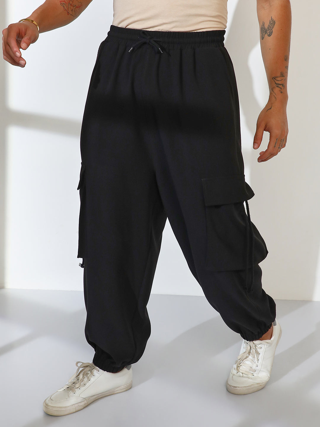 Cuffed Baggy Utility Trousers